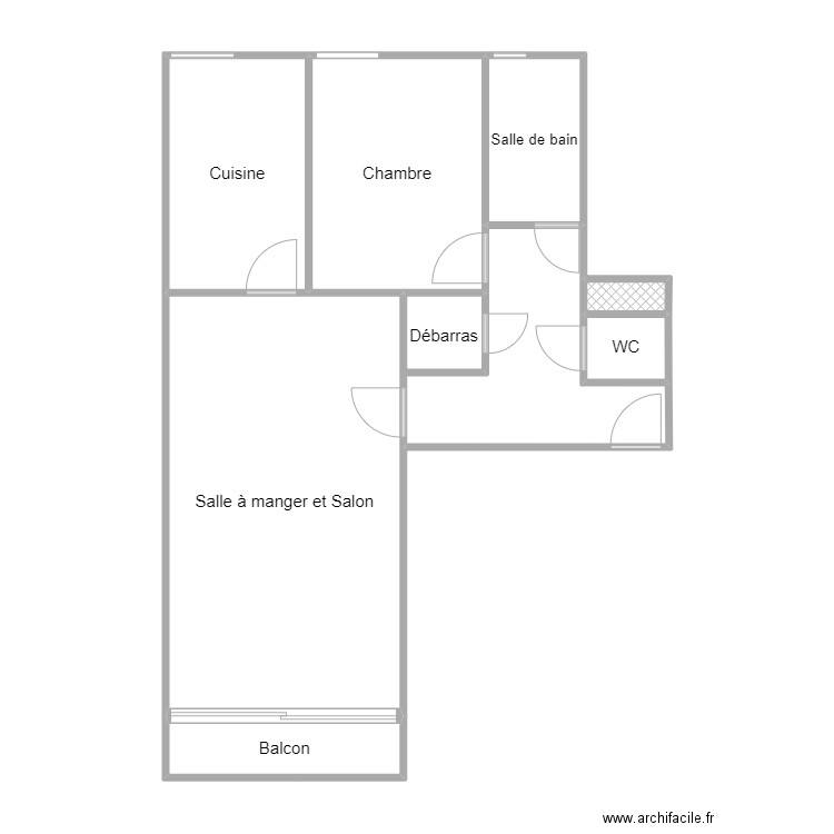 Charles Heuze. Plan de 8 pièces et 77 m2