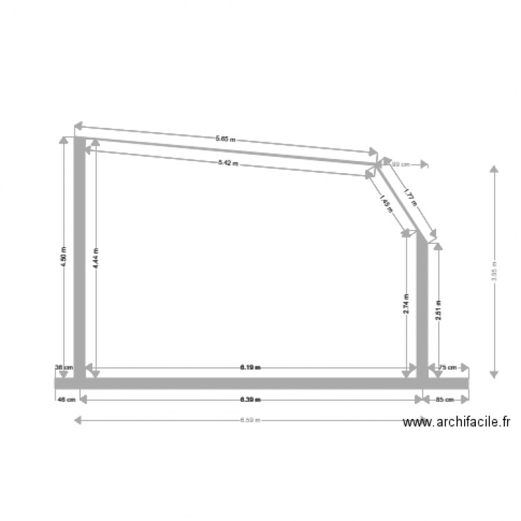 coupe 1. Plan de 0 pièce et 0 m2