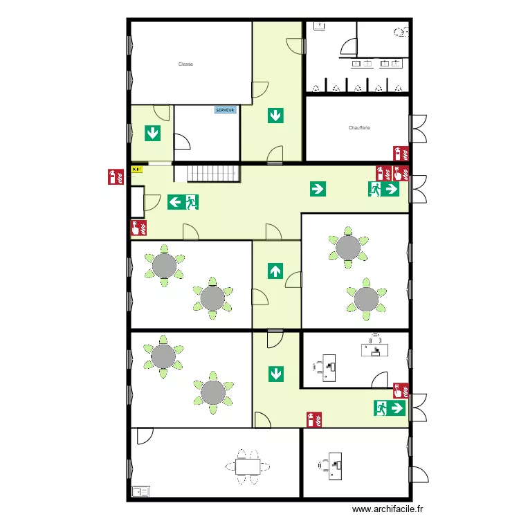 Ecole Olivier RDC. Plan de 