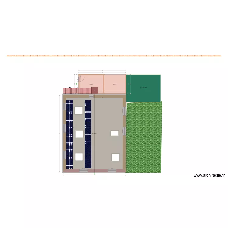 r&eacute;novation cabanon &agrave; detruire avec escalier. Plan de 