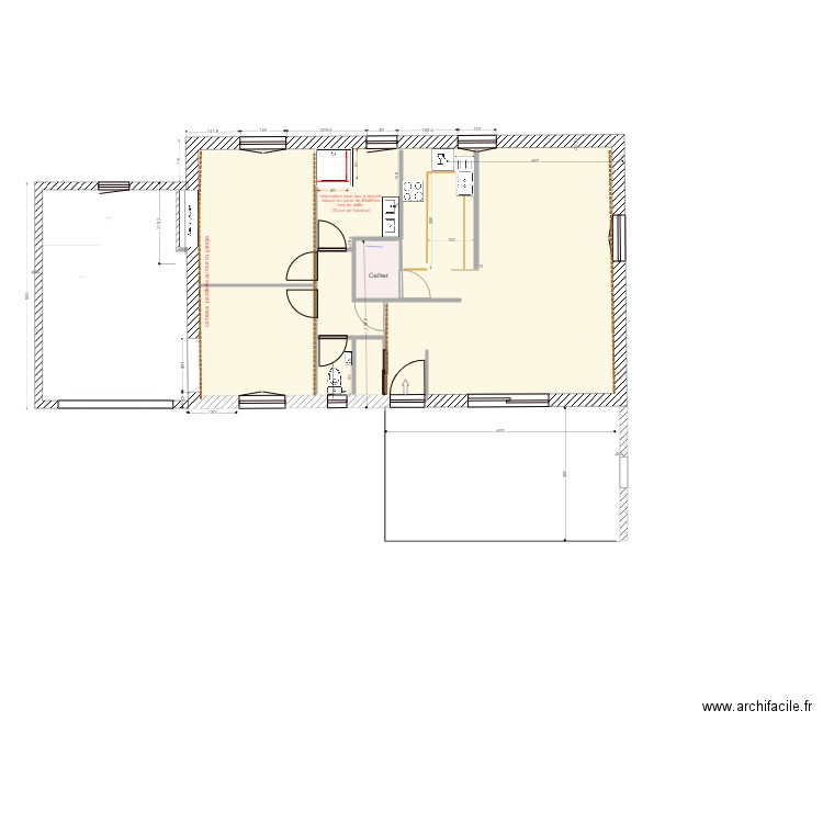 carreaux. Plan de 0 pièce et 0 m2