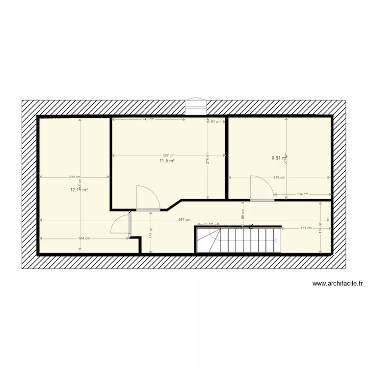 Maison etage  existant. Plan de 