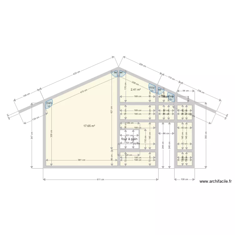 Fa&ccedil;ade sud. Plan de 