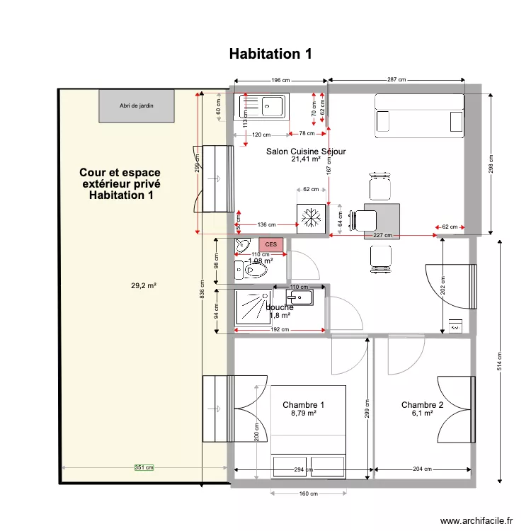 Maison 1 JF 06 2021. Plan de 