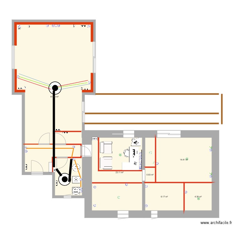 les freneries extantion. Plan de 0 pièce et 0 m2