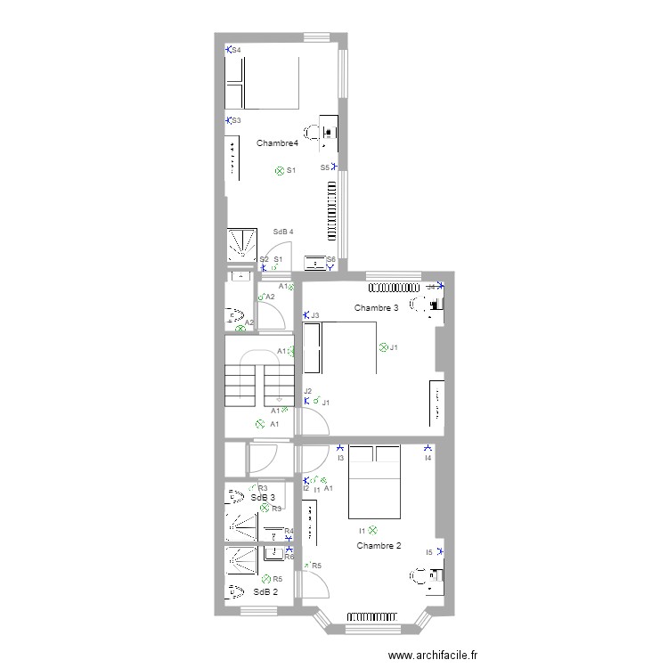 DENIS étage 1. Plan de 0 pièce et 0 m2