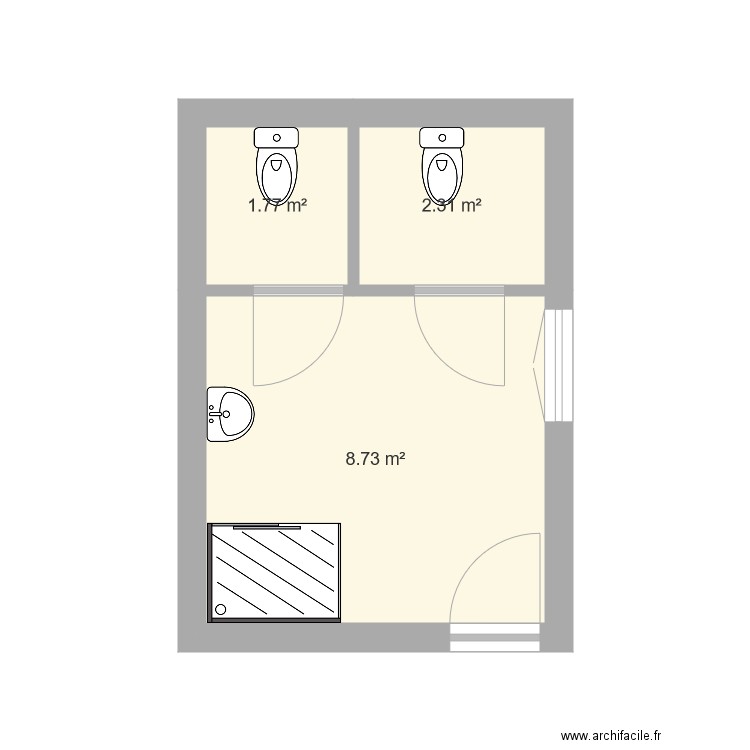 WC etage Waret. Plan de 0 pièce et 0 m2
