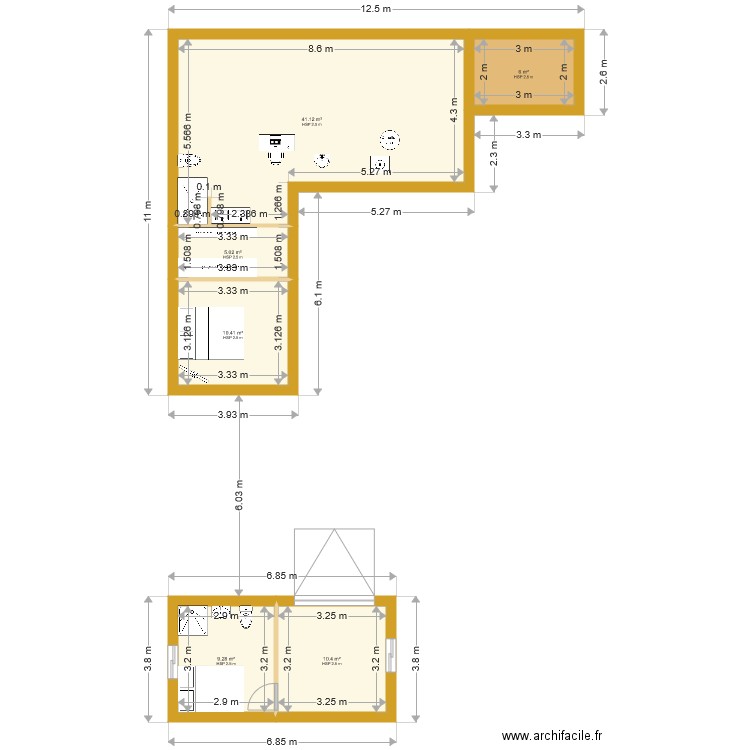 position longue. Plan de 0 pièce et 0 m2