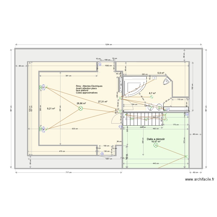 Plan électricité Etage 1. Plan de 0 pièce et 0 m2