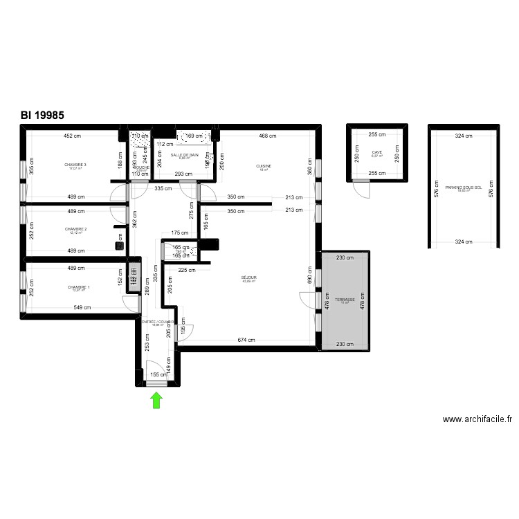 BI 19985. Plan de 20 pièces et 171 m2