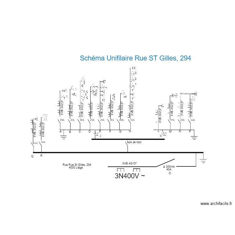 Schéma unifilaire St Gilles 294. Plan de 0 pièce et 0 m2