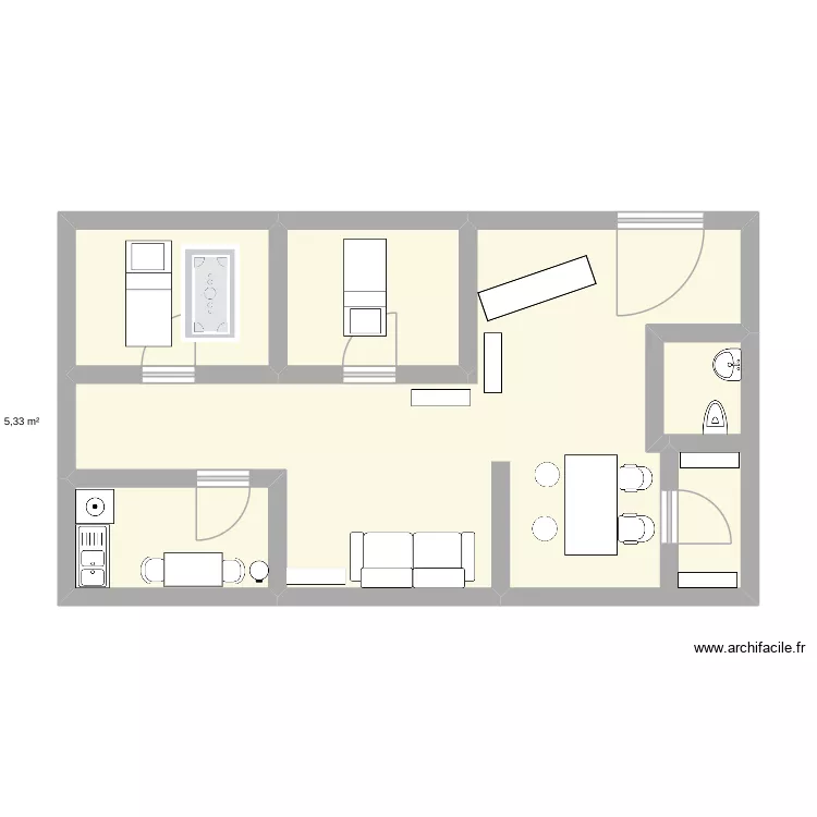 institut de manon. Plan de 4  et 48 m²