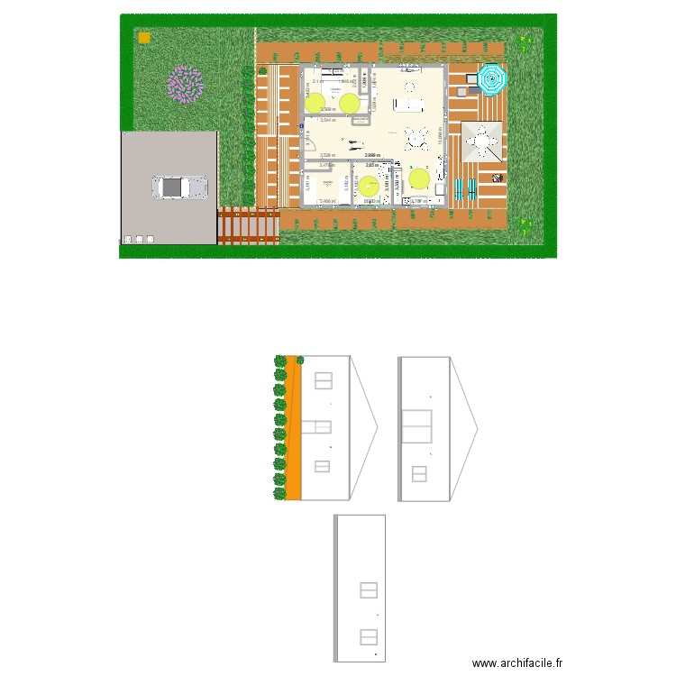 gîte PMR. Plan de 5 pièces et 100 m2