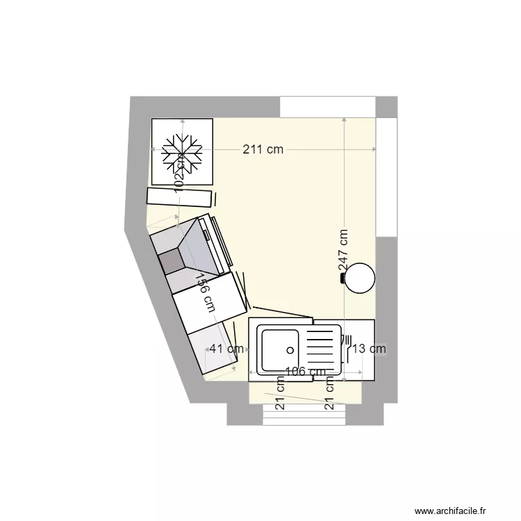 Cuisine appart bellegarde. Plan de 