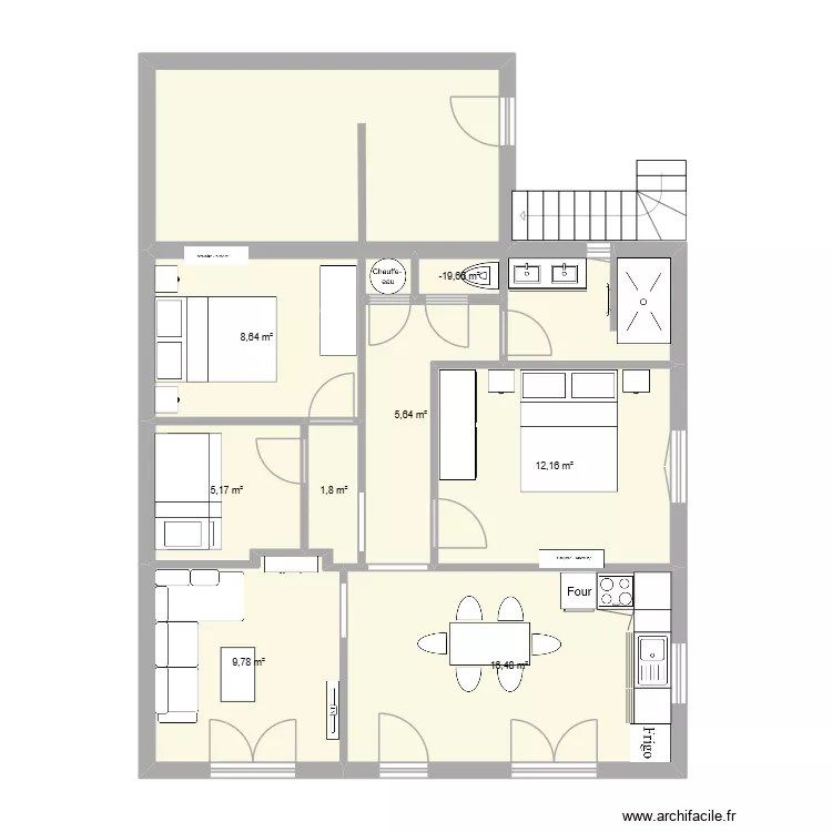 JANETTE2. Plan de 8  et 60 m²