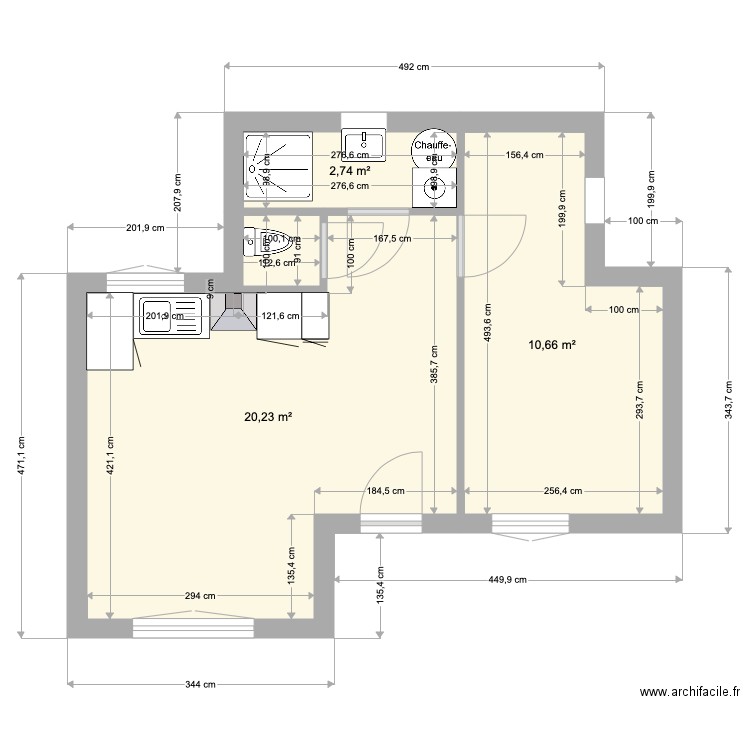 chessy maison plan ok. Plan de 3 pièces et 34 m2