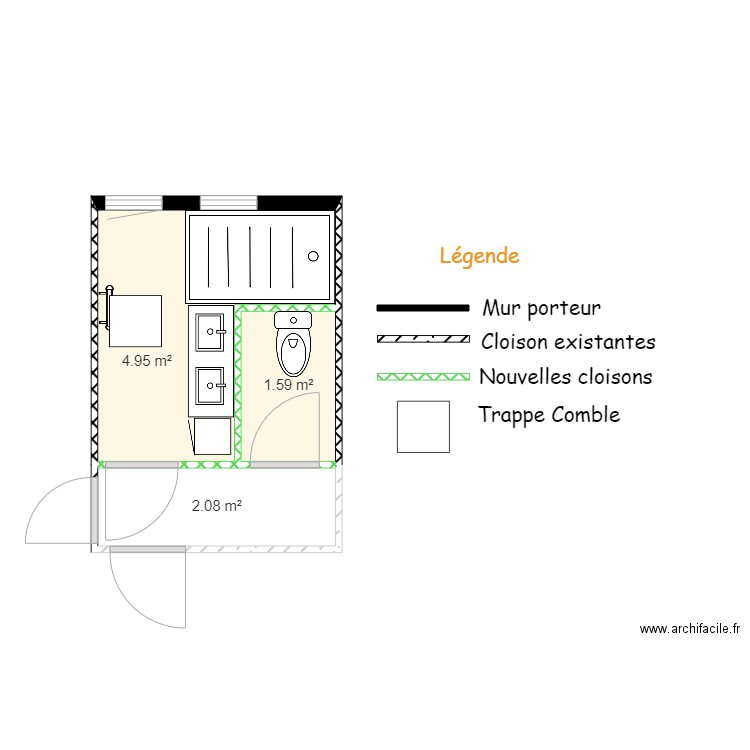 OLIVER Franck SDB WC V3. Plan de 0 pièce et 0 m2