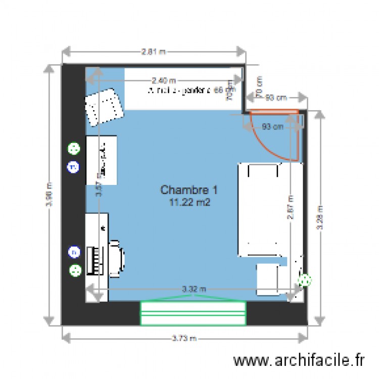 Chambre 1. Plan de 0 pièce et 0 m2