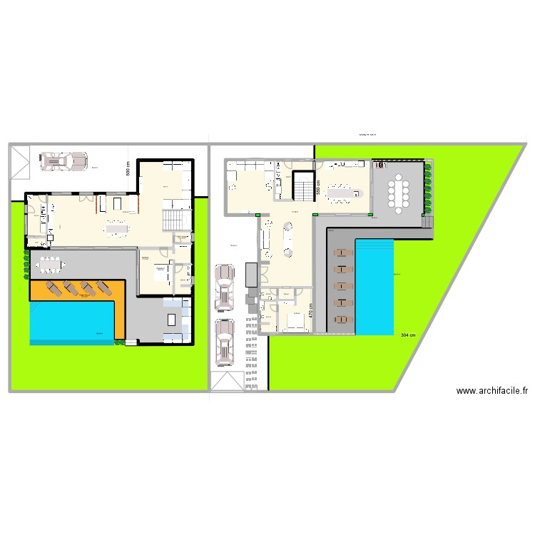 Villa 4 V6. Plan de 42 pièces et 2352 m2