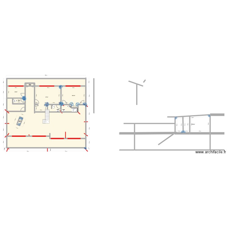 aaa. Plan de 11 pièces et 75 m2