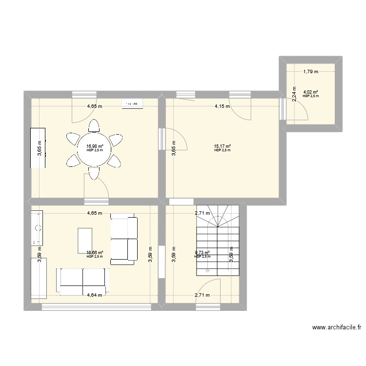 Plourivo. Plan de 5 pièces et 63 m2