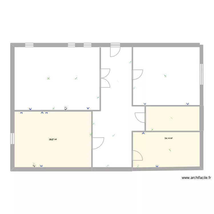 rrdfgdf. Plan de 2 pièces et 52 m²