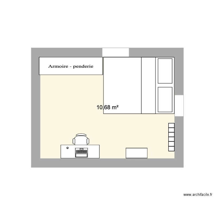 Chambre chouzy 2. Plan de 1 pièce et 11 m2