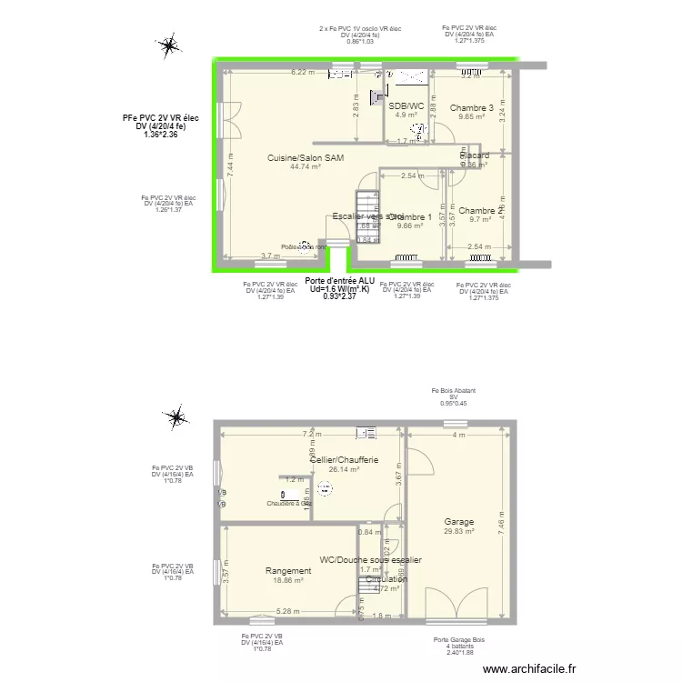 RAGOUT L&eacute;a Projet travaux. Plan de 