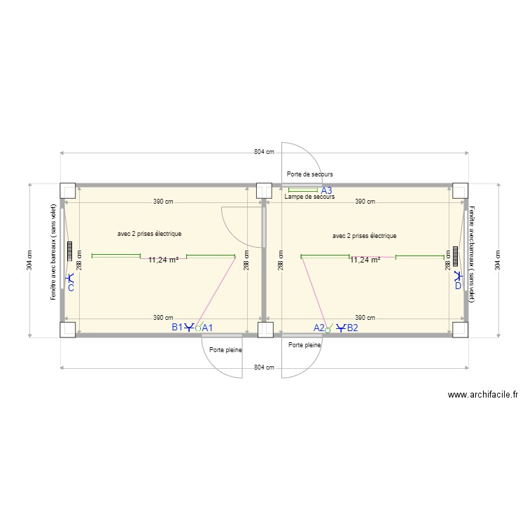 Ville de Namur Berdal 3 83024. Plan de 2 pièces et 22 m2