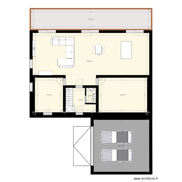 Nouveau architecte . Plan de 19 pièces et 432 m2