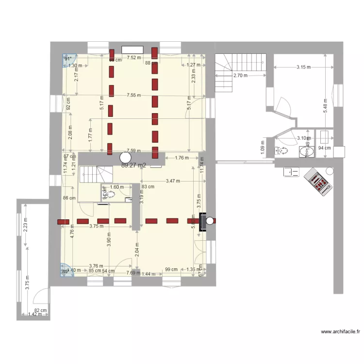 rdc modifié vue ensemble. Plan de rdc modifié vue ensemble. Plan de