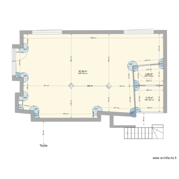 Local commercial place de l'hôtel de ville Le Bugue. Plan de 3 pièces et 59 m2