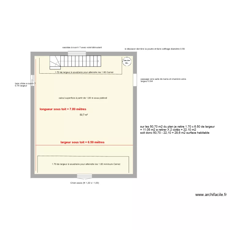 Chambre Catherine 1er &eacute;tage. Plan de 