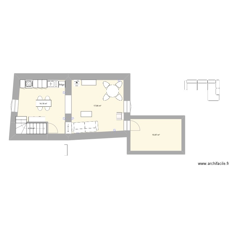 étage 1 après travaux. Plan de 0 pièce et 0 m2