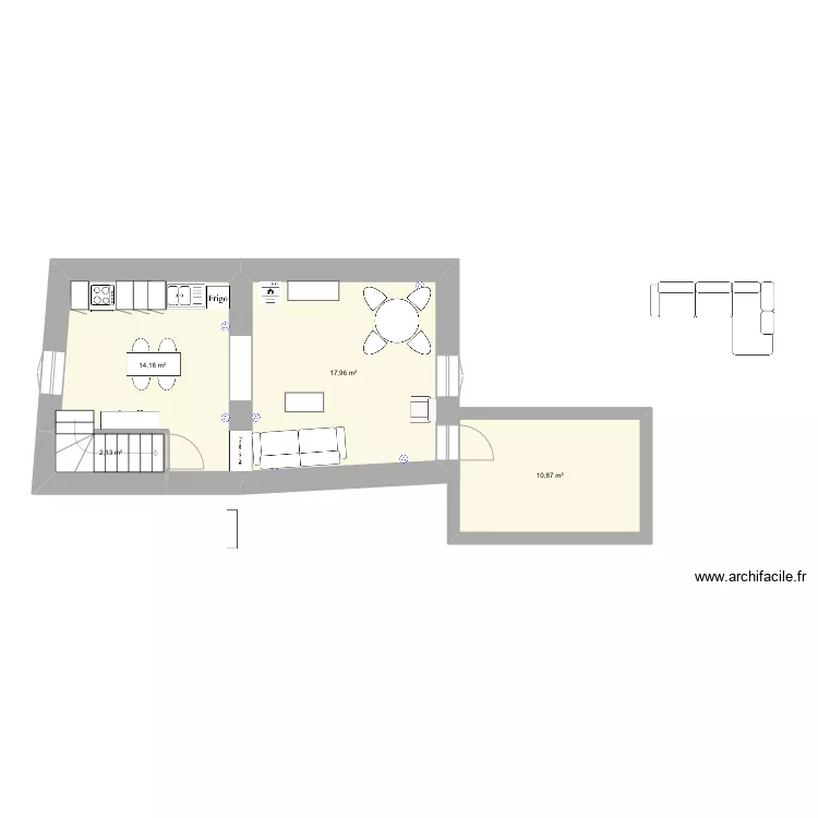 &eacute;tage 1 apr&egrave;s travaux. Plan de 