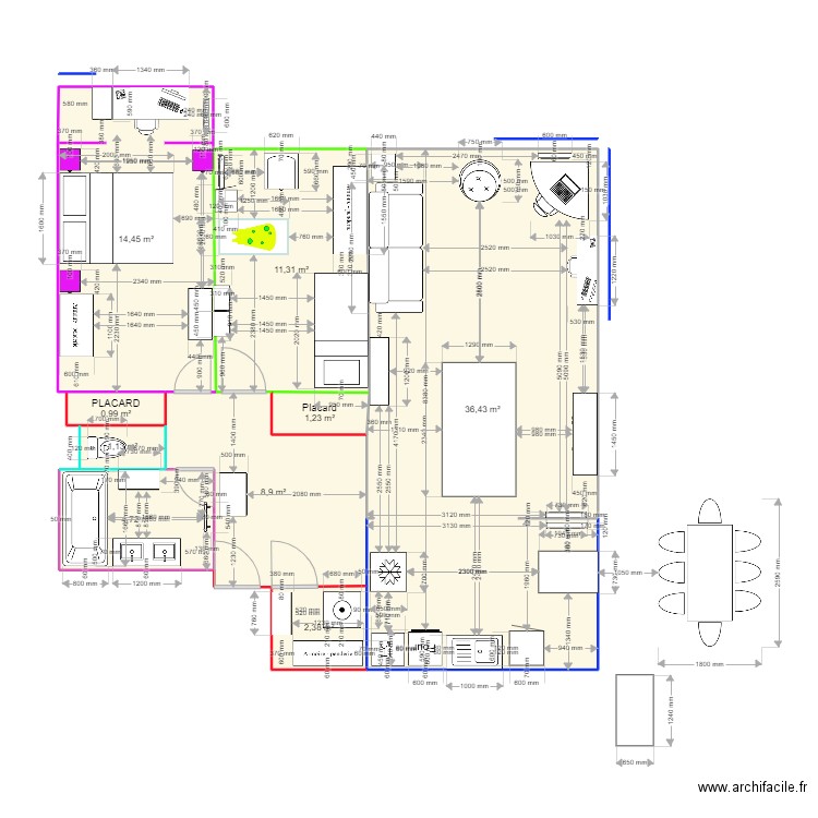 Douai 2. Plan de 9 pièces et 82 m2