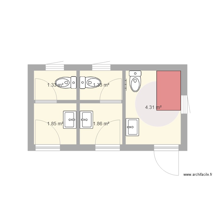 Actuel Toilette ETFPA. Plan de 0 pièce et 0 m2