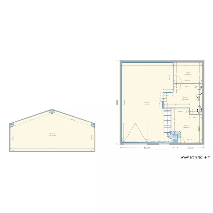 MICHEL SOUS SOL BIS. Plan de 5  et 96 m²