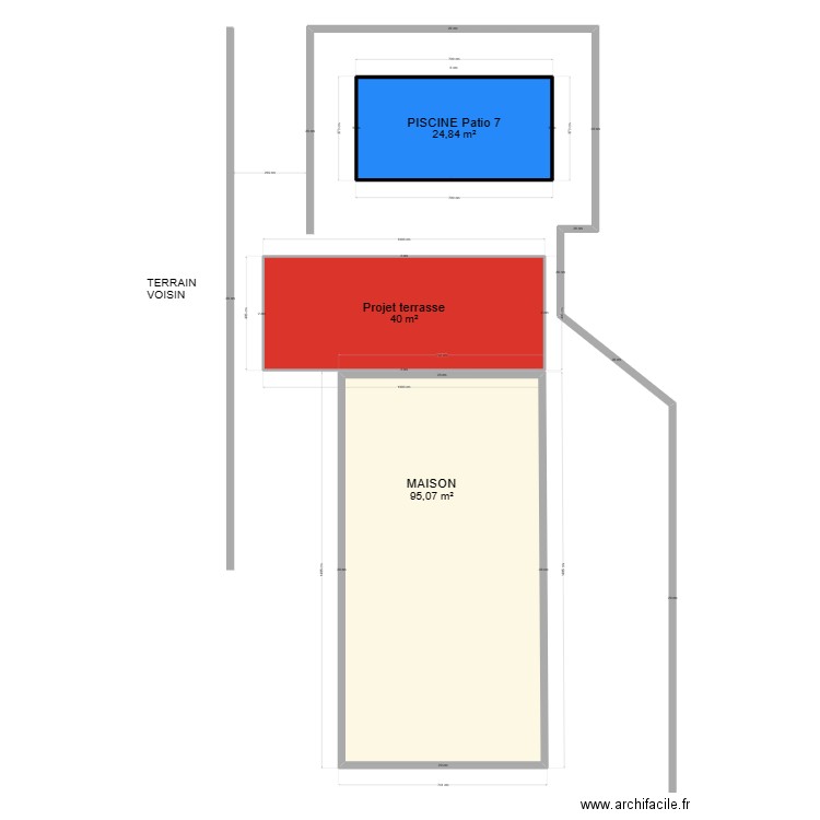 TERRAIN SAOUD. Plan de 3 pièces et 160 m2