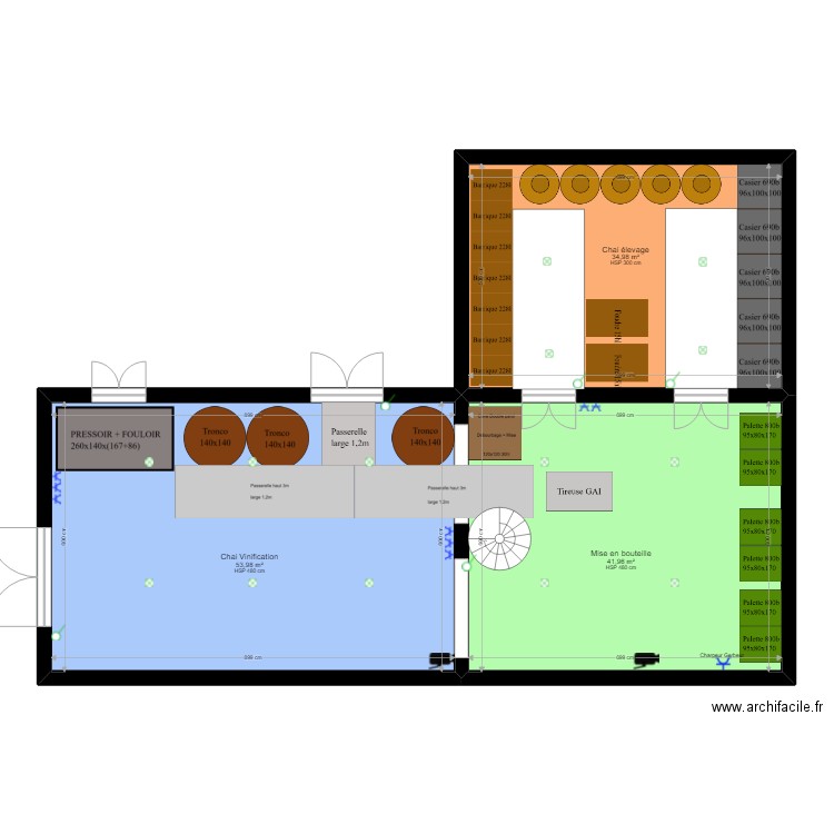 Cave_Corse. Plan de 3 pièces et 131 m2