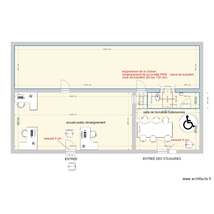 ATC FORMATION TRAVAUX  V2. Plan de 4 pièces et 115 m2