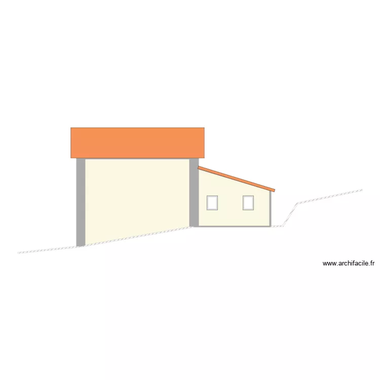 Fa&ccedil;ade Nord Est. Plan de 