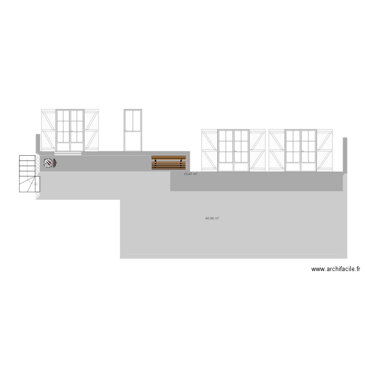 terrasse. Plan de 0 pièce et 0 m2