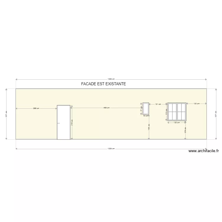 facade est . Plan de 