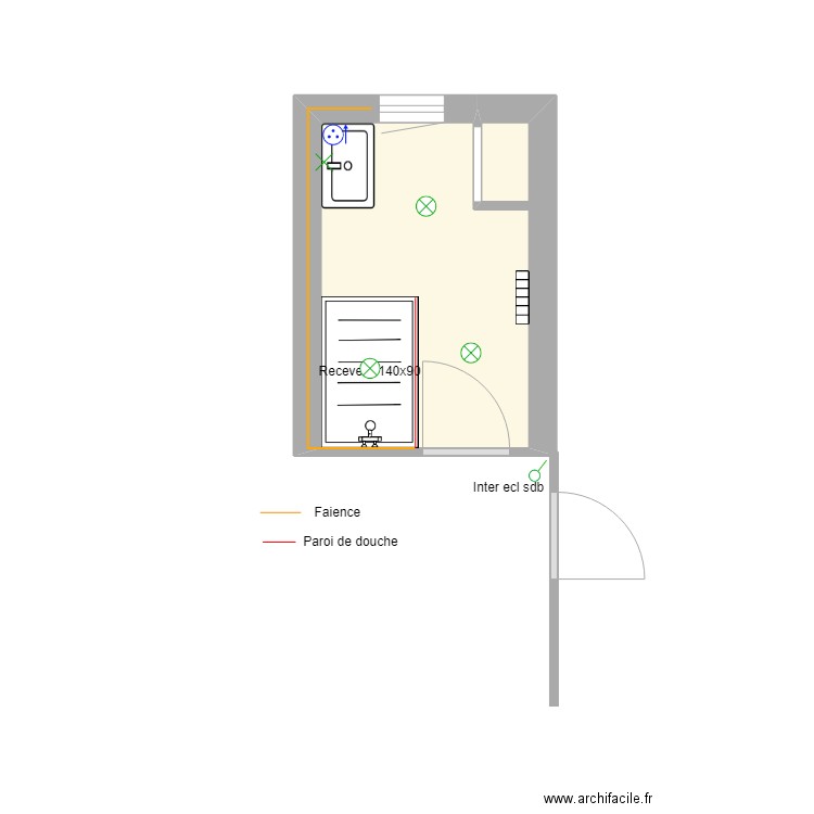 sdb rdc Guillaume. Plan de 0 pièce et 0 m2