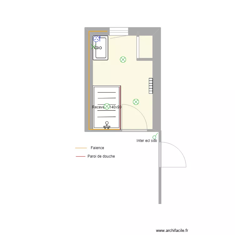 sdb rdc Guillaume. Plan de 