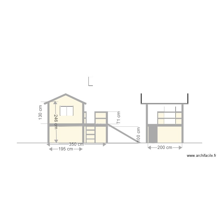 Cabane de jardin enfants 2 cote. Plan de 0 pièce et 0 m2