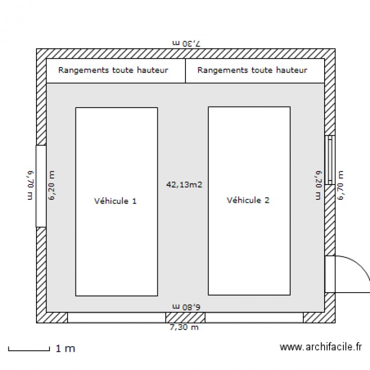 Garage double. Plan de 0 pièce et 0 m2
