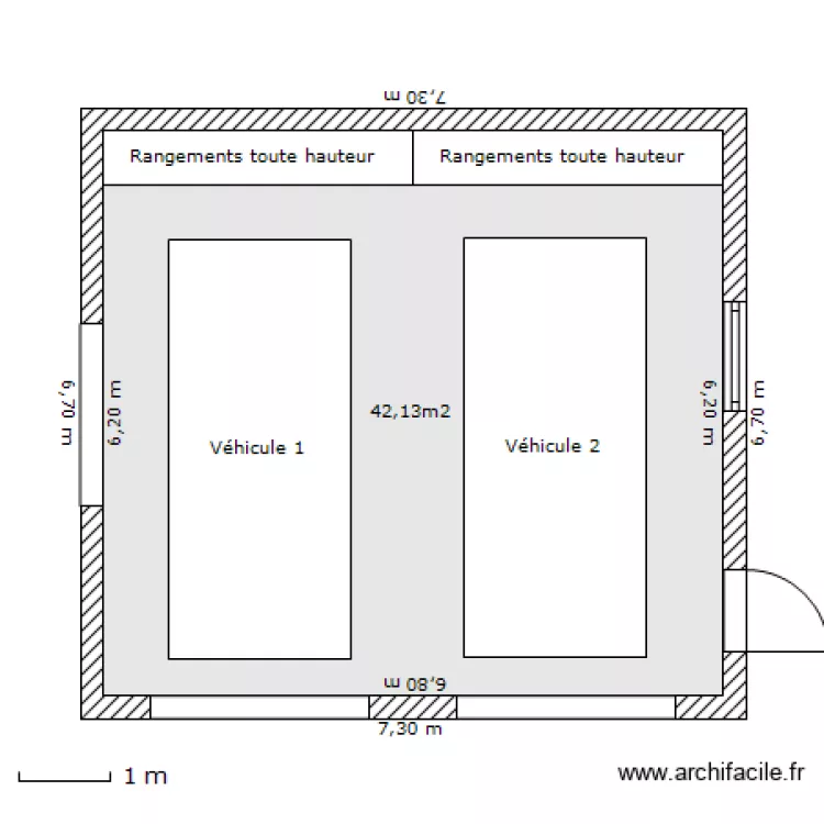 Garage double. Plan de 