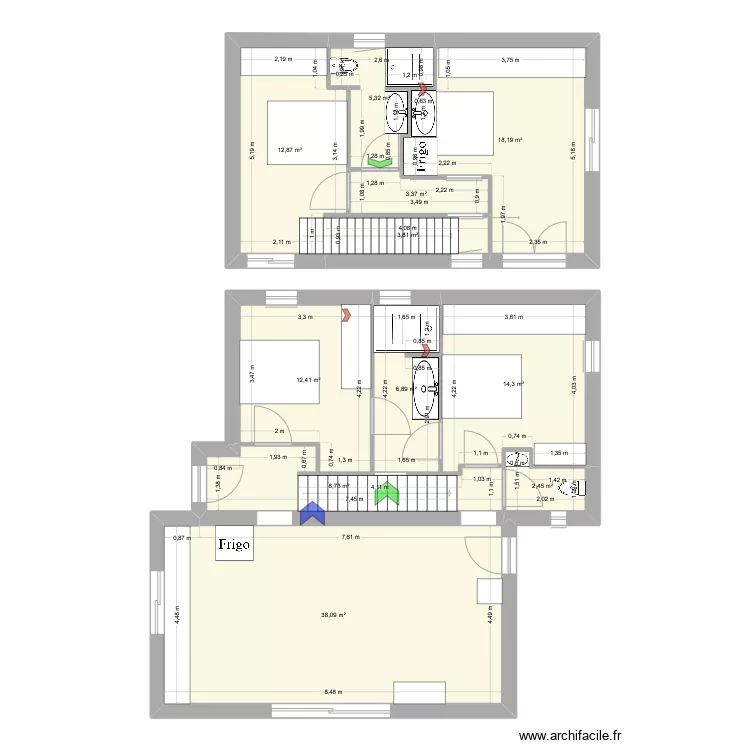 planRDC-Etage. Plan de 